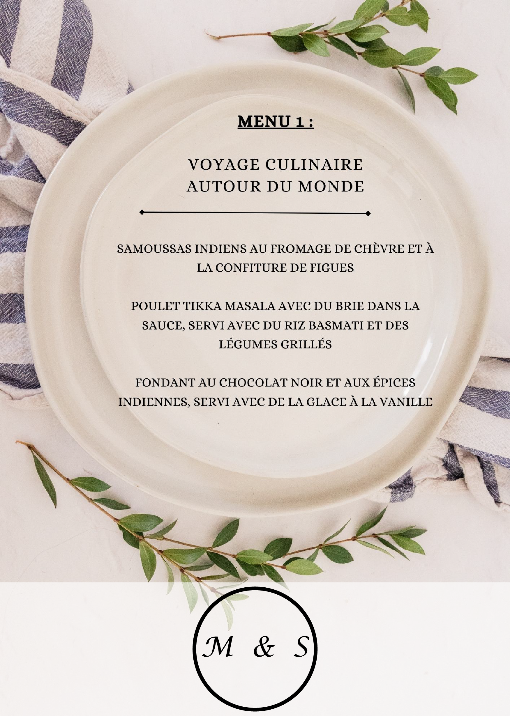 image du menu 1 voyage culinaire autour du monde